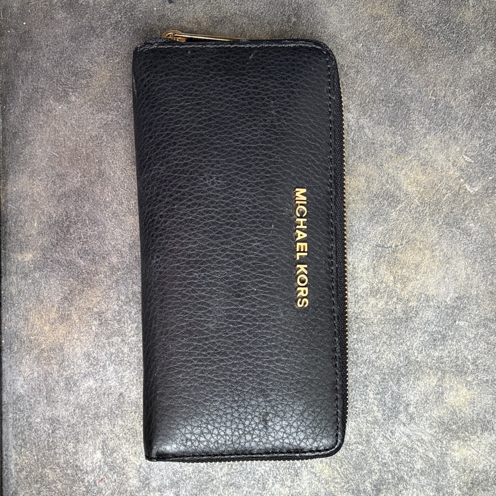 Michael Kors Black Zip-Around Wallet